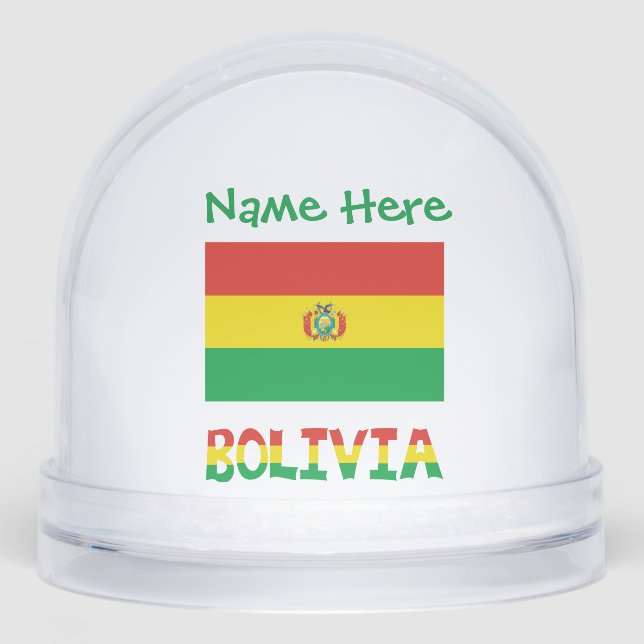 Bolivia Bolivian Flag Green Personalization  Snow Globe (Front)