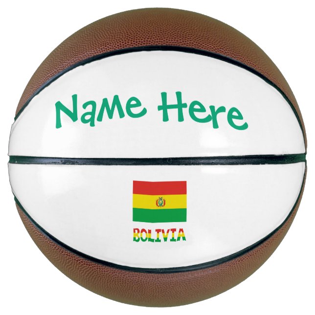 Bolivia Bolivian Flag Green Personalized  Basketball (Front)