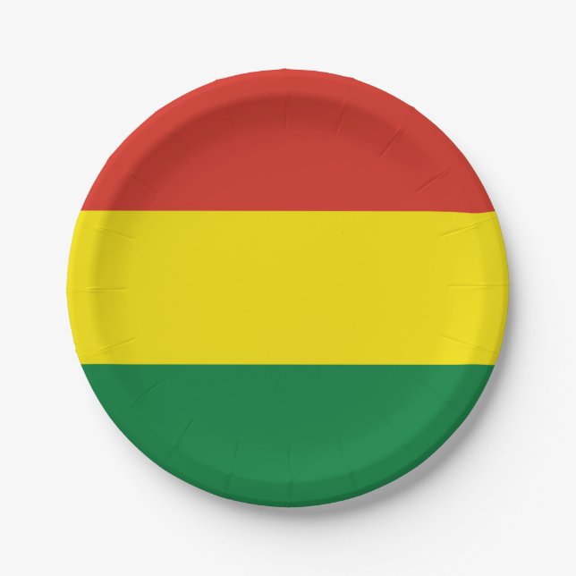 Bolivia (Bolivian) Flag Paper Plates (Front)