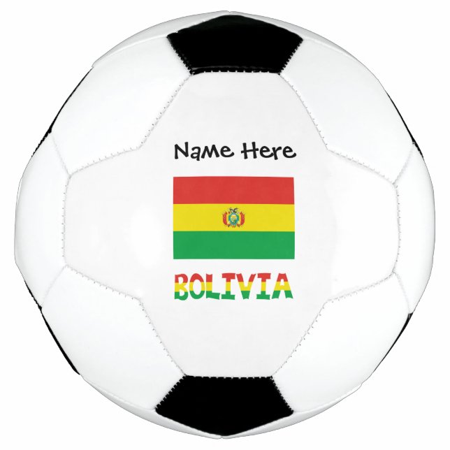 Bolivia Bolivian Flag Personalized Text Soccer Ball (Front)