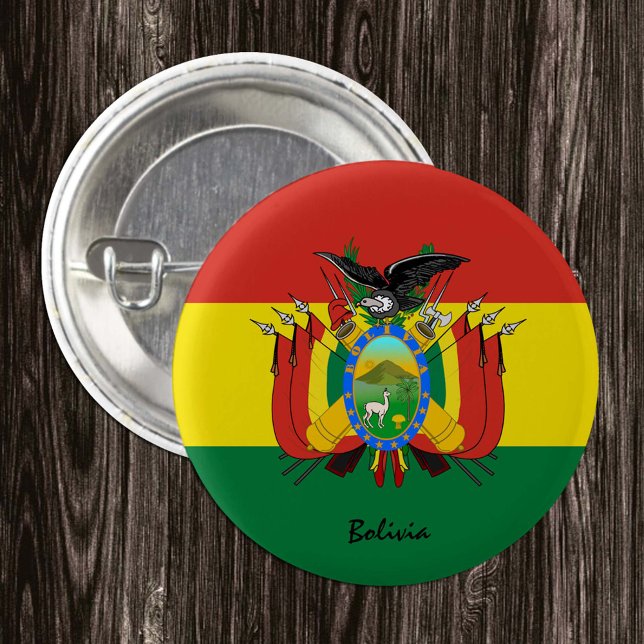Bolivia button, patriotic Bolivian Flag fashion Button (Creator Uploaded)