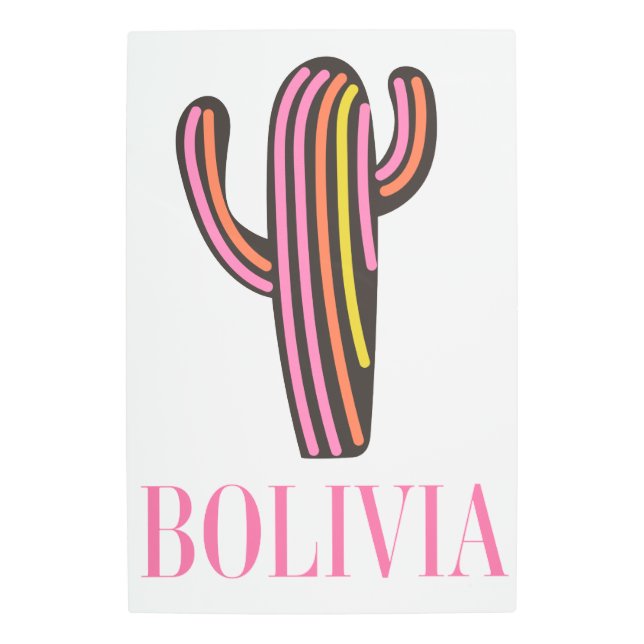 Bolivia cactus travel poster (Front)