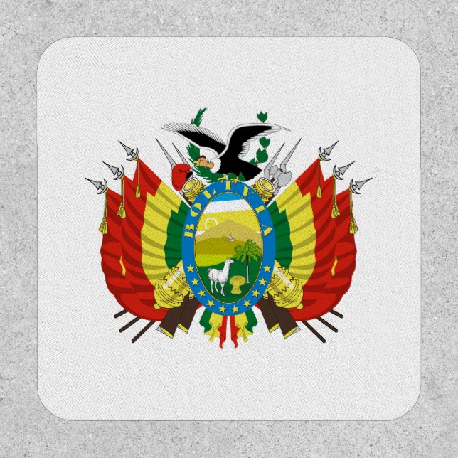 Bolivia country coat arms symbol emblem flag patch (Front)