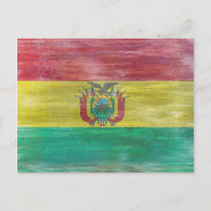 Bolivia distressed Bolivian flag Postcard