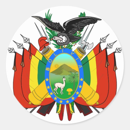 bolivia emblem classic round sticker