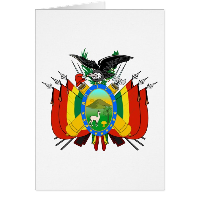 bolivia emblem greeting cards