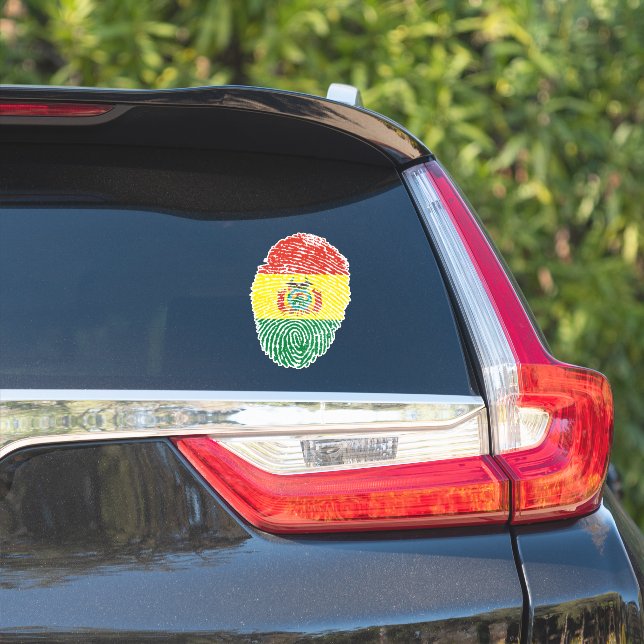 Bolivia Fingerprint Flag Sticker (Car Side)