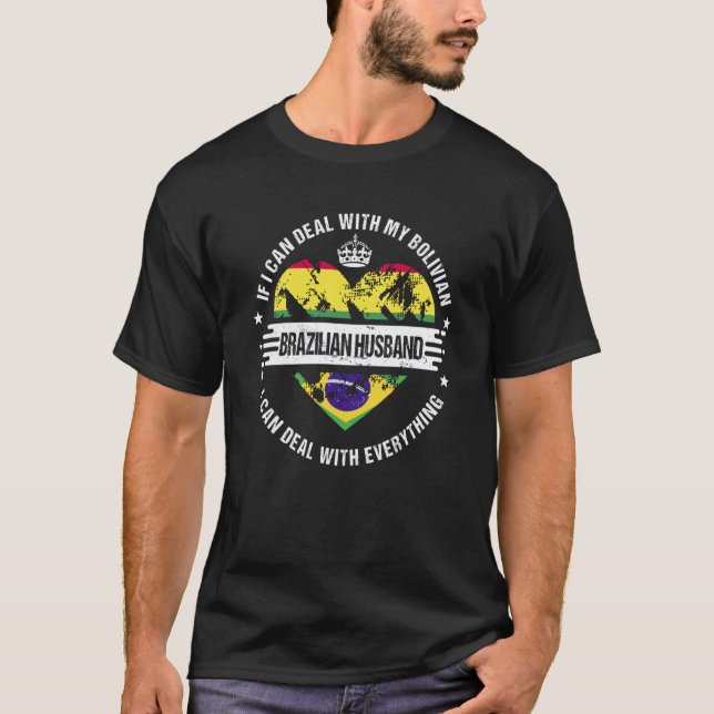Bolivia Flag Brazil Grown  Husband Country T-Shirt (Front)