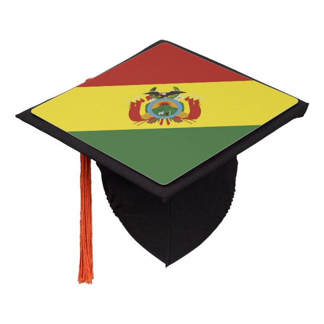 Bolivia flag graduation cap topper (Angled)
