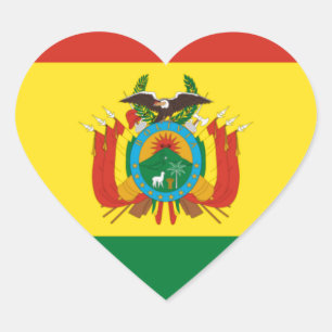 Bolivia Flag Heart Sticker