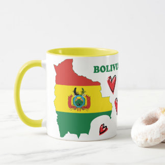 Bolivia Flag In The Country Map Mug