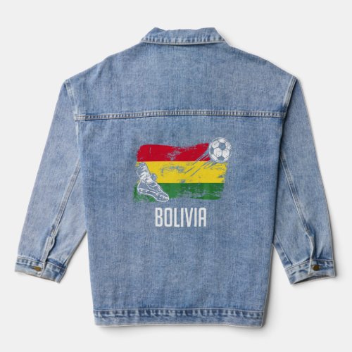 Bolivia Flag Jersey Bolivian Soccer Team Bolivian  Denim Jacket