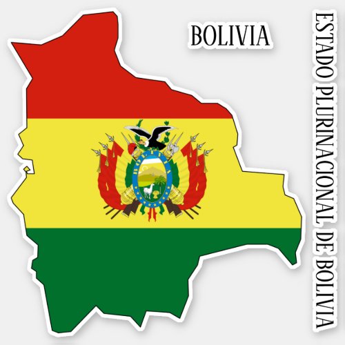 Bolivia Flag Map Sticker