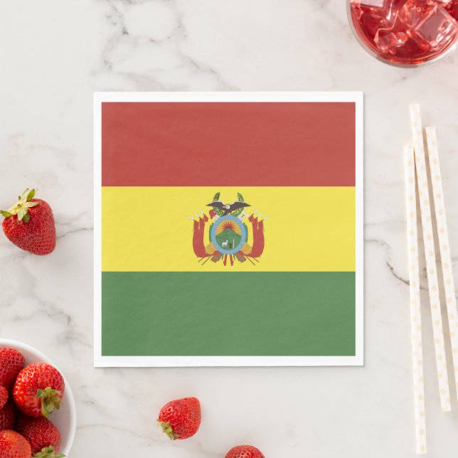 Bolivia flag napkins (Insitu)