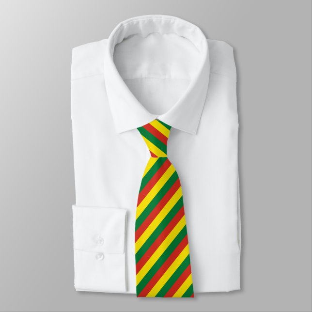 Bolivia Flag Neck Tie (Tied)