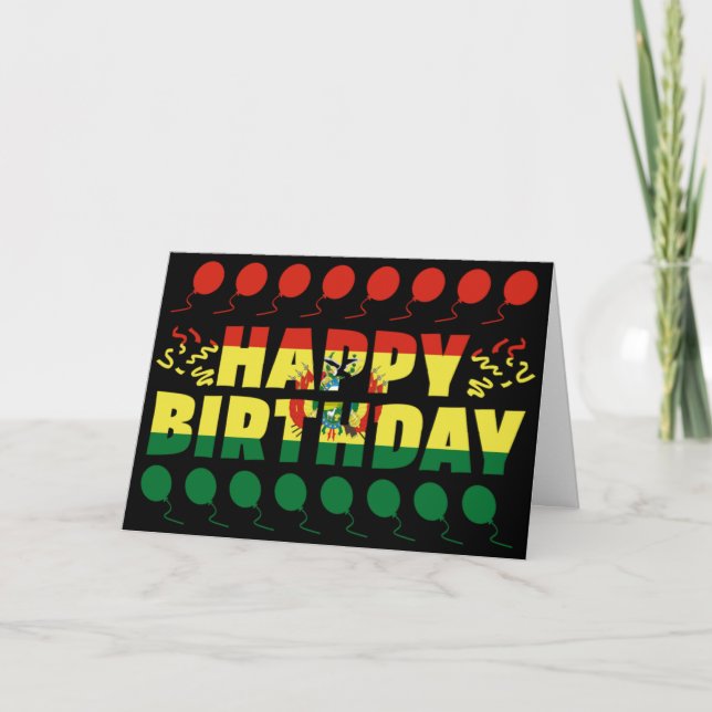 Bolivia Flag Patriotic Birthday Card (Front)