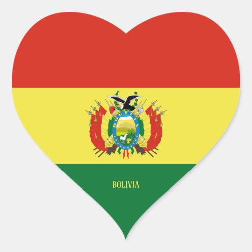 Bolivia Flag Patriotic Heart Sticker