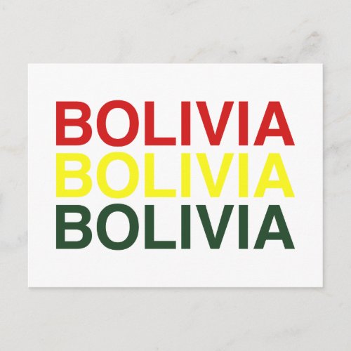 BOLIVIA Flag Postcard
