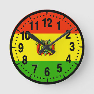 Bolivia Flag Round Clock