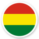 Bolivia Flag Round Sticker