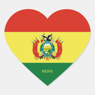 Bolivia Flag Splendid Patriotic Heart Sticker