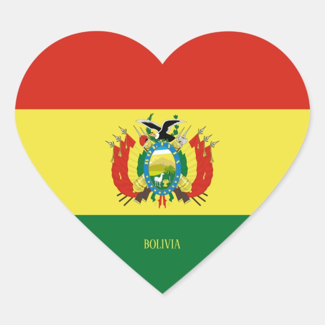Bolivia Flag Splendid Patriotic Heart Sticker (Front)