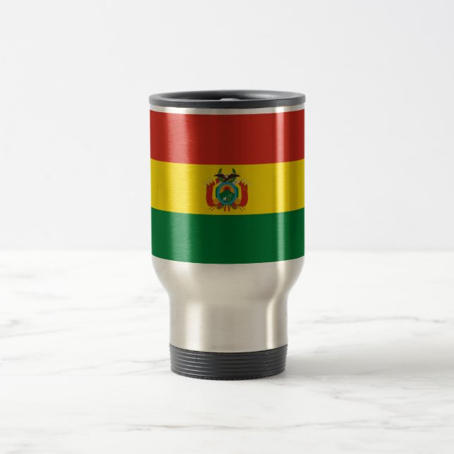 Bolivia flag travel mug (Center)