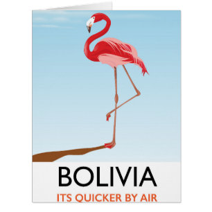 Bolivia Flamingo travel poster Cards