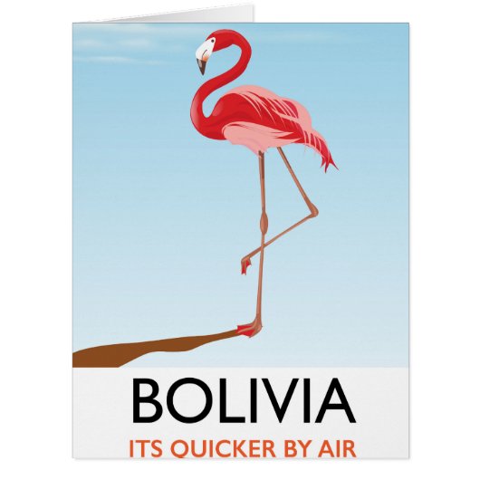 Bolivia Flamingo travel poster Cards (Front)