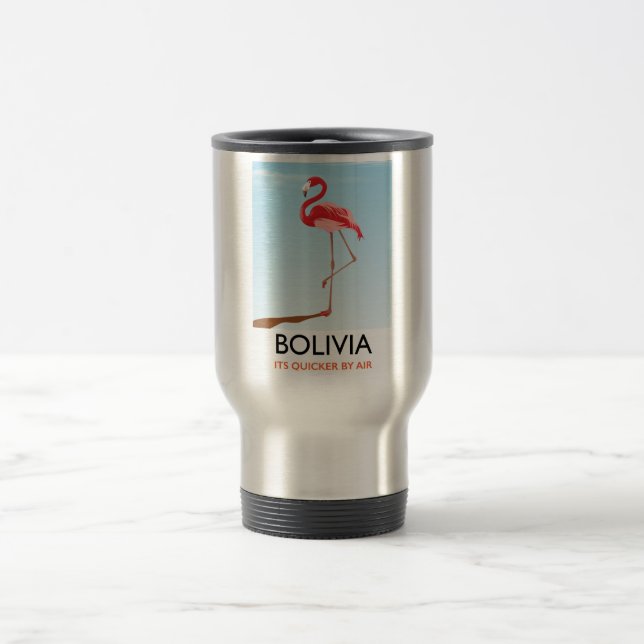 Bolivia Flamingo travel poster Mug (Center)