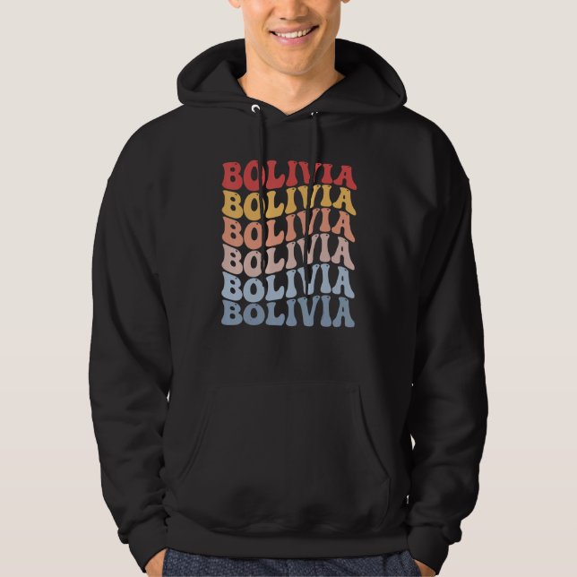 Bolivia Groovy Retro Bolivian Hoodie (Front)