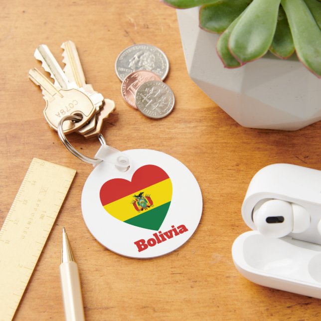 Bolivia Heart Flag Keychain (Desk)