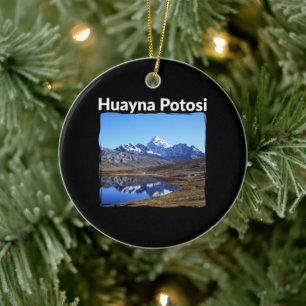 Bolivia Huayna Potosi Mountain - Andes Art Ceramic Ornament