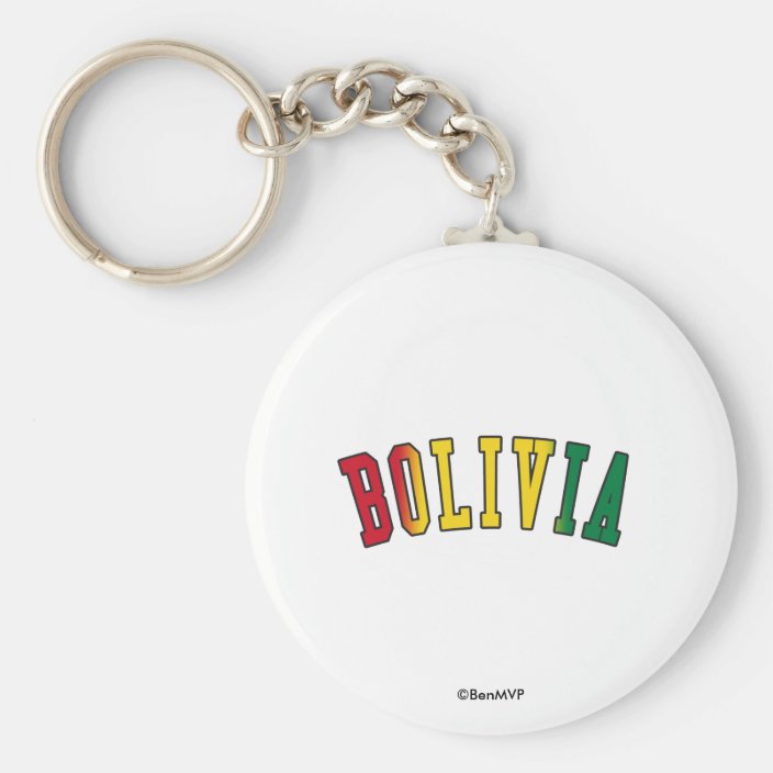 Bolivia in National Flag Colors Keychain