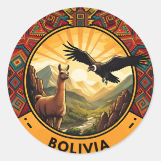 Bolivia logo classic round sticker