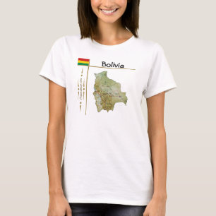 Bolivia Map + Flag + Title T-Shirt