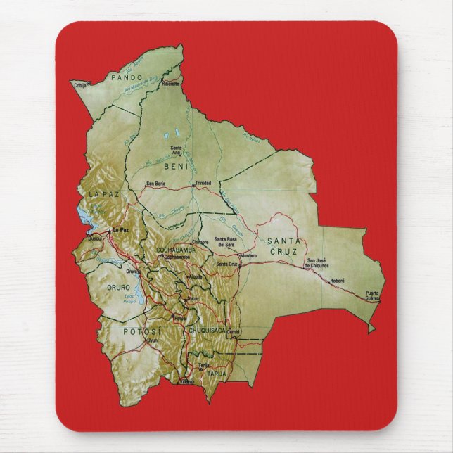 Bolivia Map Mousepad (Front)