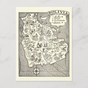 Bolivia Map Postcard