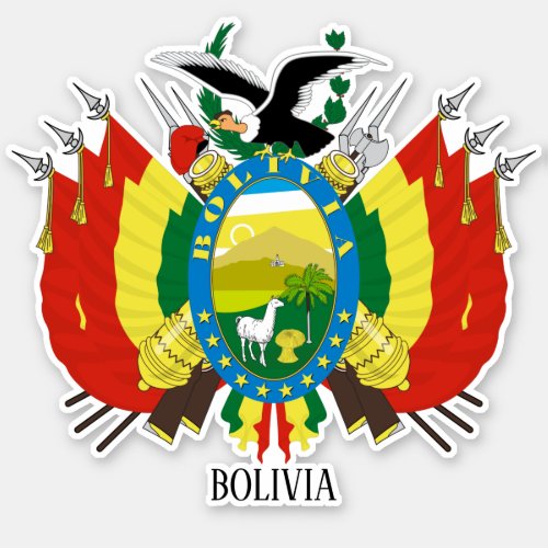Bolivia National Coat Of Arms Patriotic Sticker