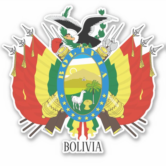 Bolivia National Coat Of Arms Patriotic Sticker (Front)