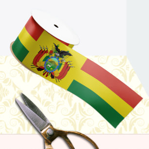 Bolivia Ribbon, Emblem, patriotic, Bolivian Flag Satin Ribbon
