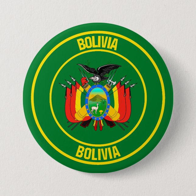 Bolivia Round Emblem Button (Front)