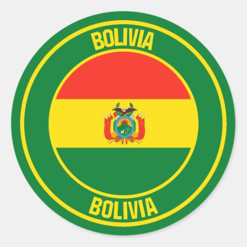 Bolivia Round Emblem Classic Round Sticker