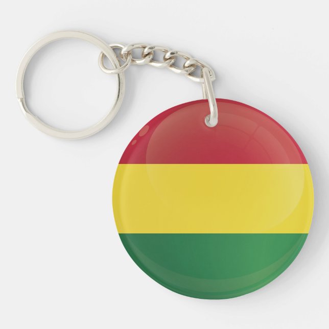 Bolivia  Round Icon Flag  Keychain (Front)