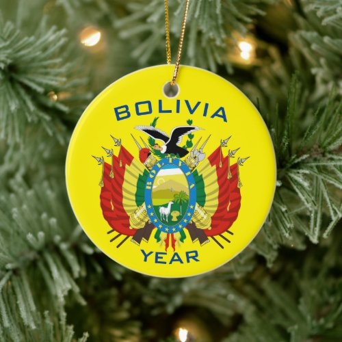 Bolivia Souvenir Christmas Ceramic Ornament