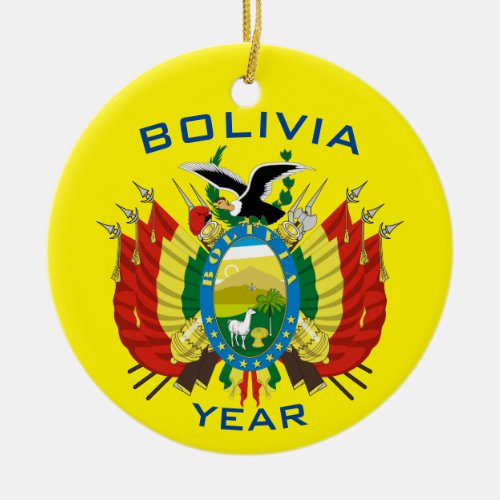 Bolivia Souvenir Christmas Ceramic Ornament