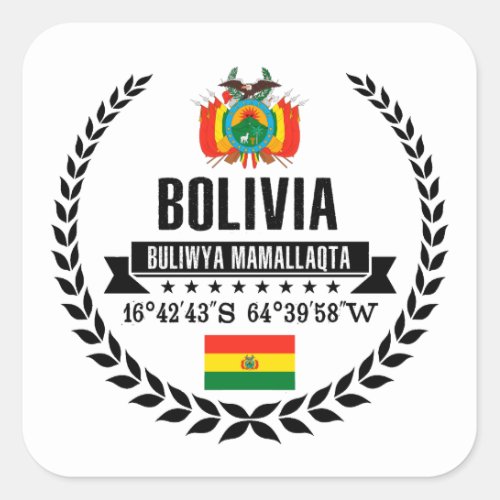 Bolivia Square Sticker