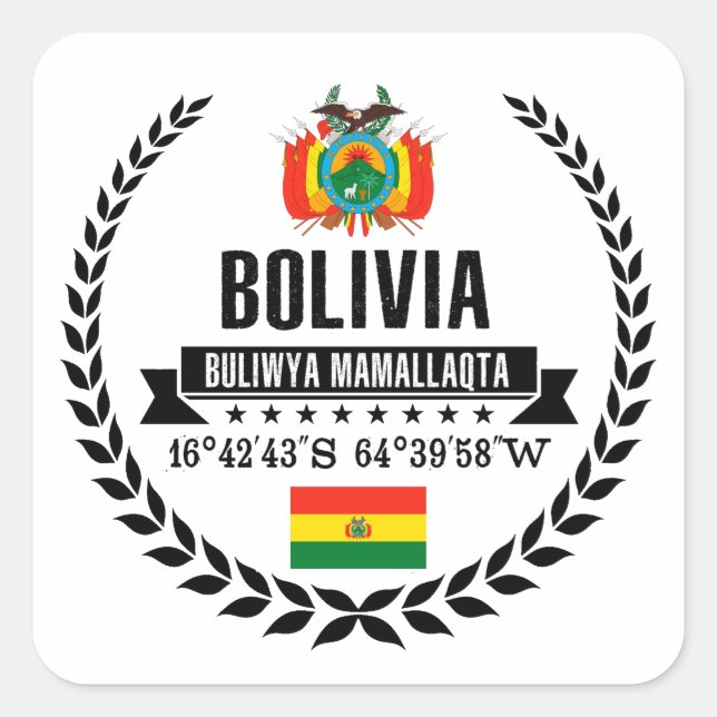 Bolivia Square Sticker (Front)