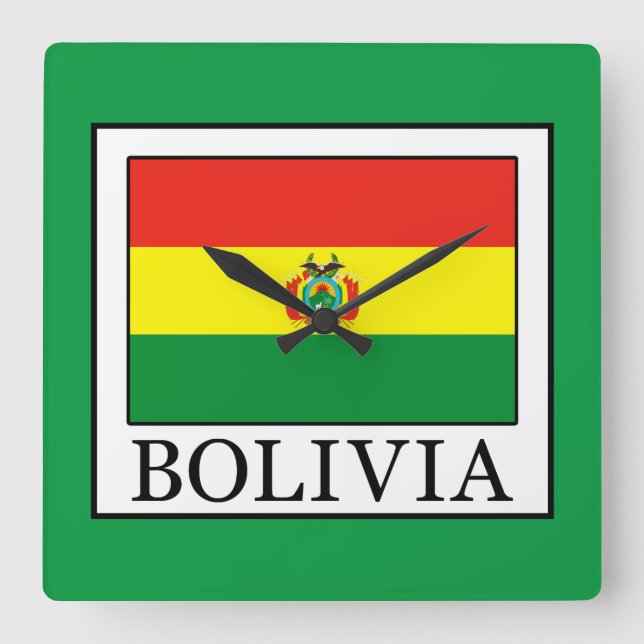 Bolivia Square Wall Clock (Front)