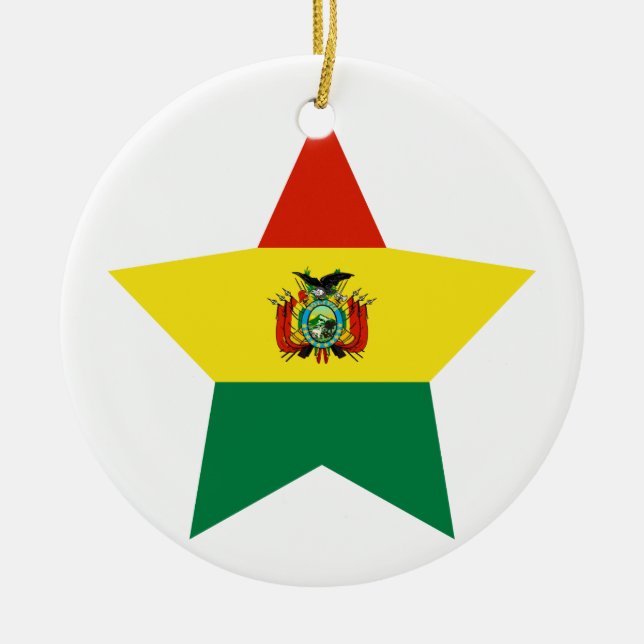 Bolivia Star Ceramic Ornament (Front)